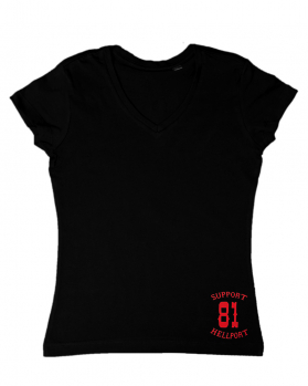 V-Neck: SUPPORT 81 - Black