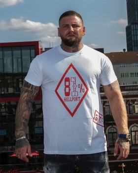 T-Shirt: ST.PAULI RAUTE - WEISS - ROT