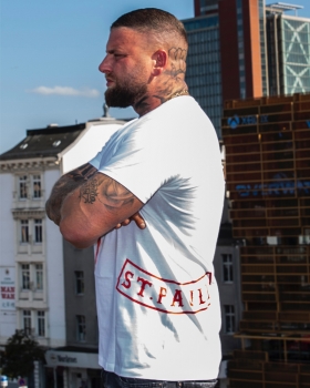 T-Shirt: ST.PAULI RAUTE - WEISS - ROT