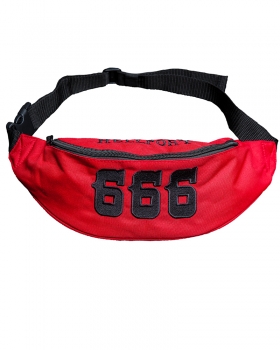 Belt Bag: 666 & SUPPORT 81 | Black - Red