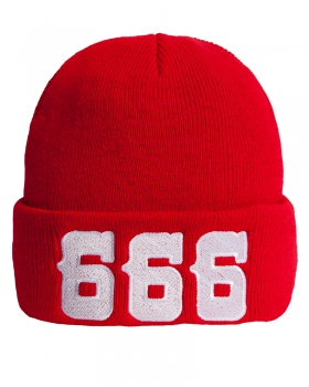 Mütze: 666 | Weiss - Rot