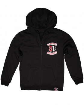 Zip Hoodie: SUPPORT 81%ER - Black