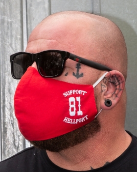 Mundschutzmaske : Support 81 Hellport | Rot - Weiss