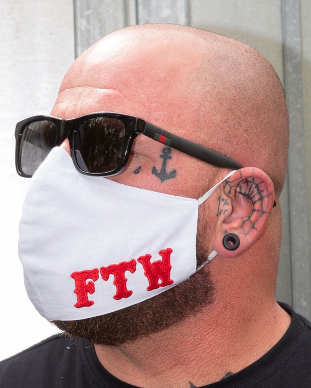 Mundschutzmaske: FTW |Weiss-Rot