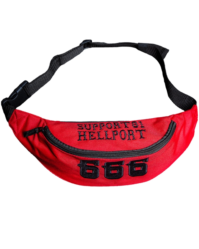 Bauchtasche: 666 & SUPPORT 81 | Schwarz - Rot