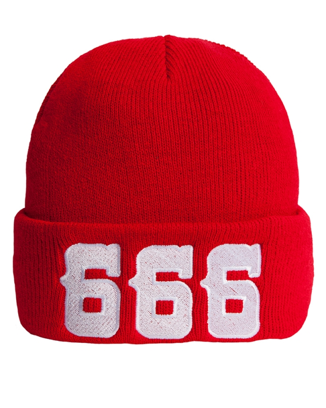 Mütze: 666 | Weiss - Rot