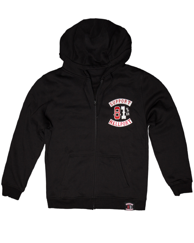 Zip Hoodie: SUPPORT 81%ER - Schwarz