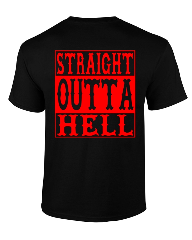 T-Shirt: STRAIGHT OUTTA HELL - Schwarz