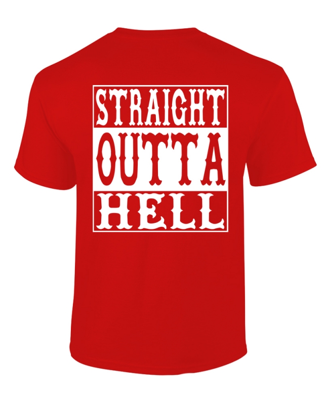 T-Shirt: STRAIGHT OUTTA HELL - Rot