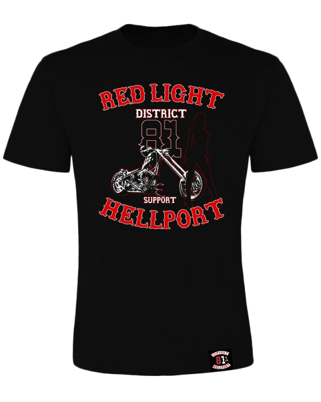 T-Shirt: RED LIGHT DISTRICT - Schwarz